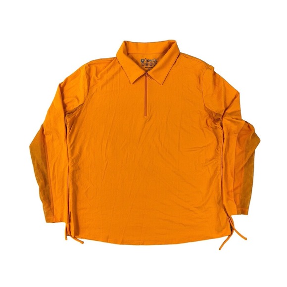 IBKul Women‎ Orange 1/4 Zip Long Sleeve Sz XXL UPF 50+ Adjustable Drawstring - Picture 1 of 7